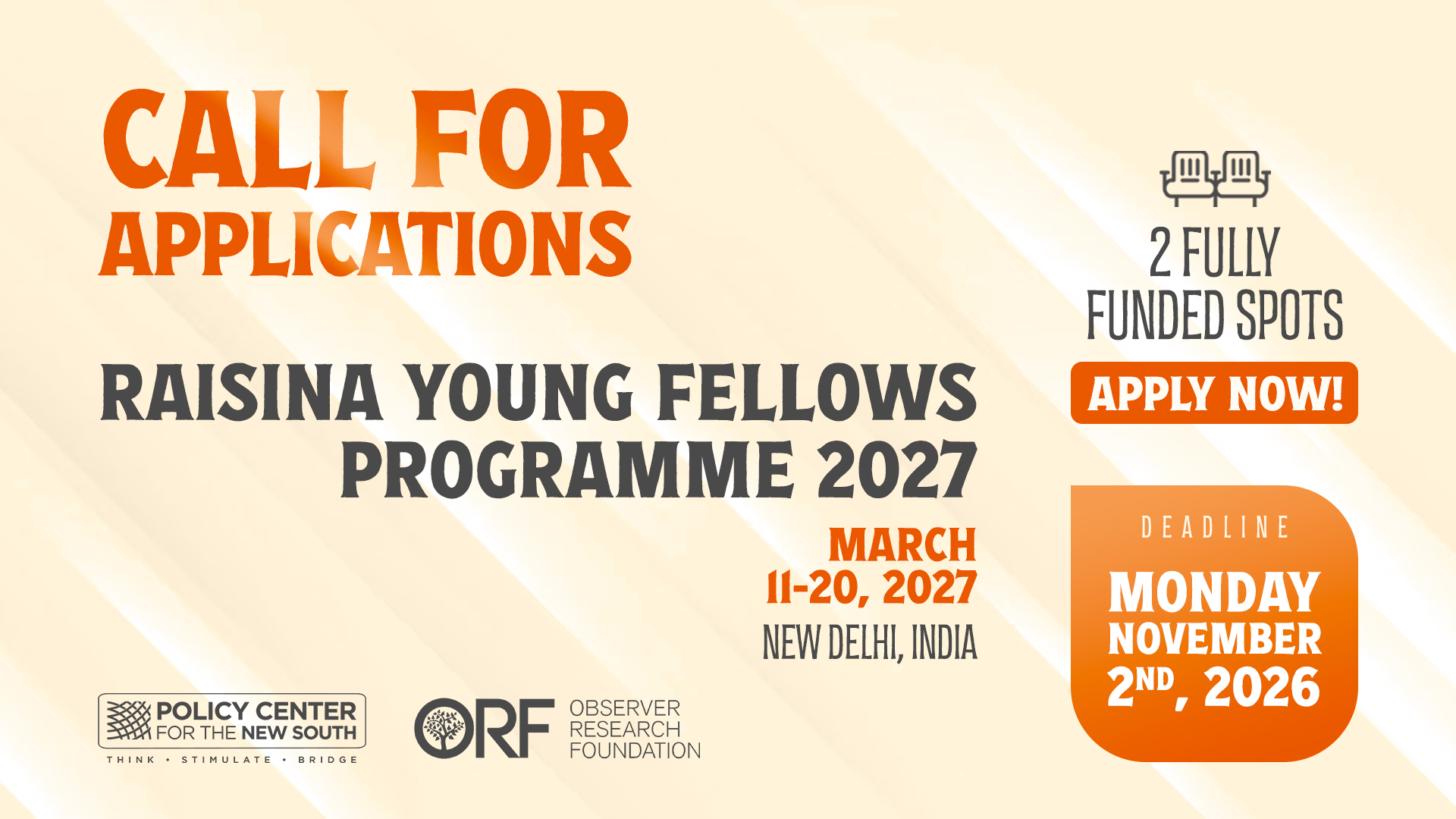 Call for Applications – Raisina Young Fellows Programme 2027