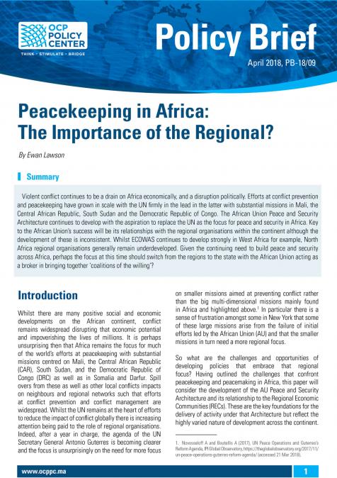 Peacekeeping In Africa: The Importance Of The Regional?